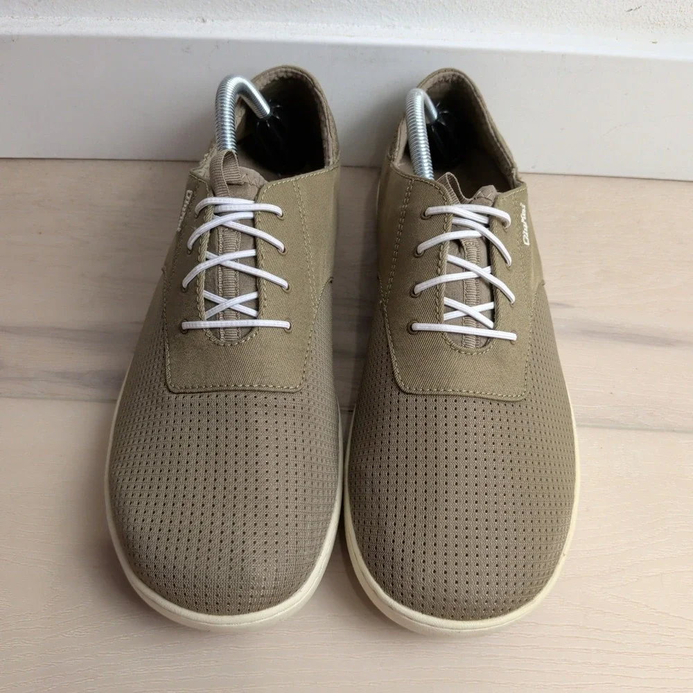 OluKai Nohea Moku Mens 10.5 Olive Green Boat Shoes Sneakers 10283-1020